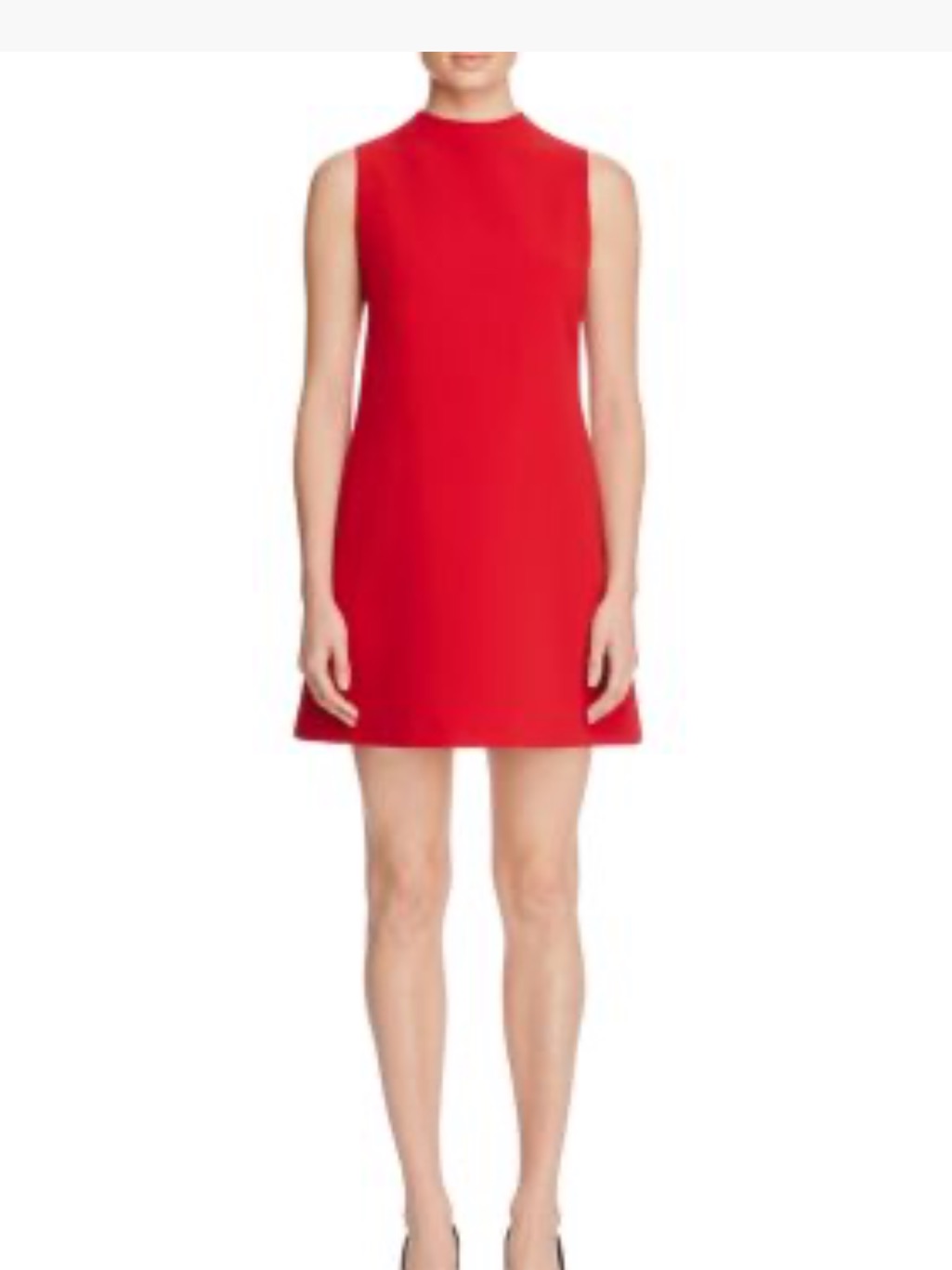 Alice + Olivia Red Sleeveless Mock Neck Mini Shift Exposed Zipper, Size 8